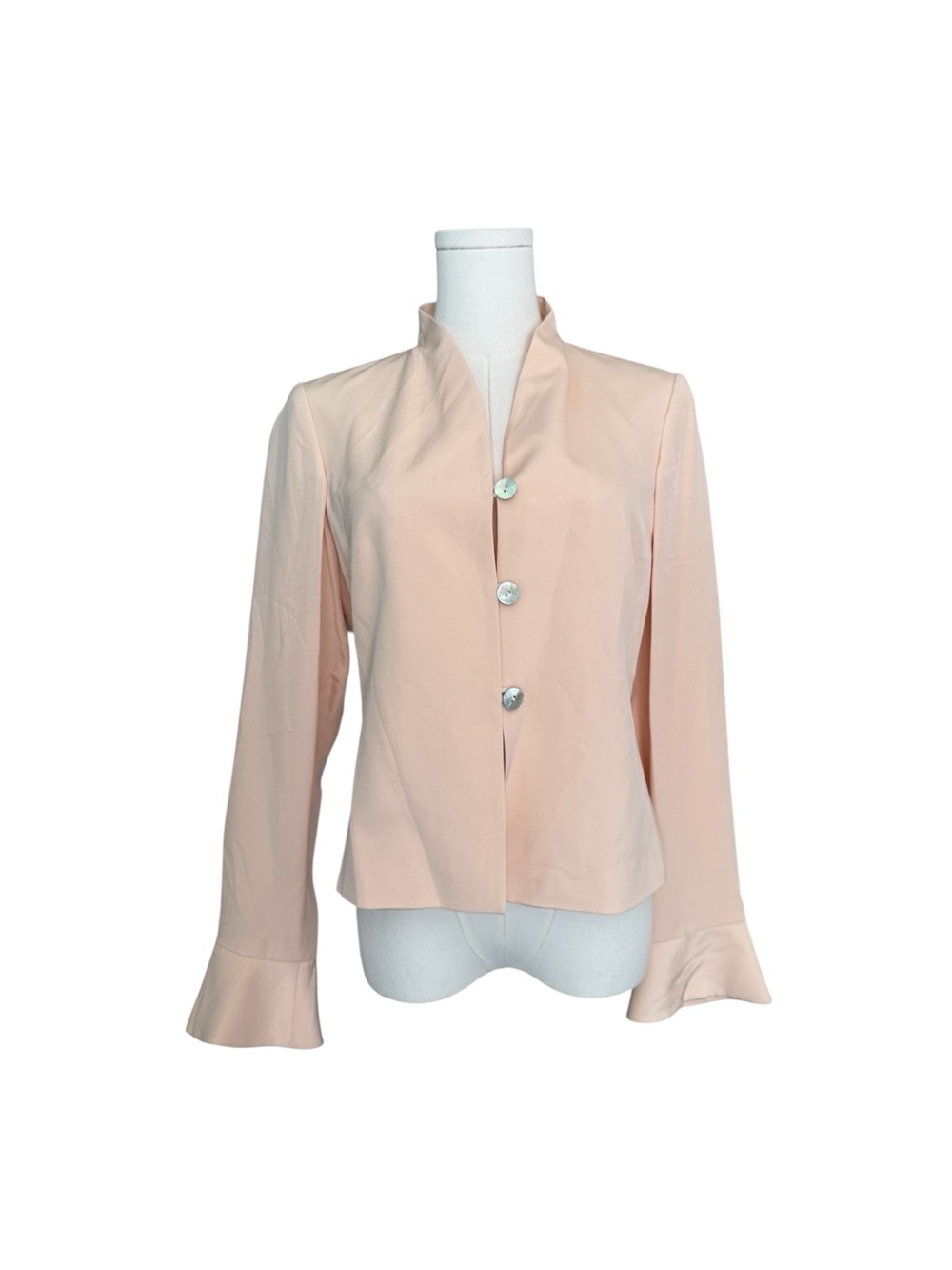 Vintage 100% Silk peach Old Money Minimalist Jacket Blazer